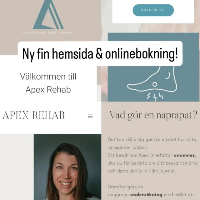 Ny fungerande hemsida och internetbokning! 🥳

Tack vare min vän och kollega (från det andra jobbet) @raniamariafoto 🫶 Behöver du en kreativ hjärna med fantastiskt sinne för fotografi, färg och layout så är hon rätt person! 

Så stolt över www.apex-rehab.se 

#naprapat 
#sundsvall 
#idrottsskador 
#styrketräning 
#ryggsmärta 
#spänningshuvudvärk 
#idrottsskaderehab 
@grainandfern